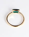 One of a Kind Green Tourmaline Ring, 14K Solid Gold Baguette Ring, October Birthstone Ring, East West Gemstone Ring - Melt'm Jewelry
