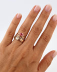Pink Tourmaline Ring, 14K Solid Gold Oval Tourmaline Ring, October Birthstone Ring, Natural Pink Gemstone Ring - Melt'm Jewelry