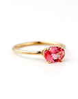 Pink Tourmaline Ring, 14K Solid Gold Oval Tourmaline Ring, October Birthstone Ring, Natural Pink Gemstone Ring - Melt'm Jewelry