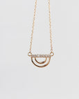 10K Solid Gold Diamond Rainbow Necklace, Lab Grown Diamond Pendant - Melt'm Jewelry