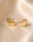 Tiny Heart Stud Earrings – Gold Filled Minimalist Earrings (Smooth or Hammered) - Melt'm Jewelry
