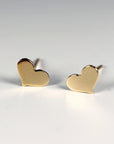 Tiny Heart Stud Earrings – Gold Filled Minimalist Earrings (Smooth or Hammered) - Melt'm Jewelry