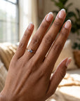Dainty Aquamarine Opal and Diamond Cluster Ring - Melt'm Jewelry