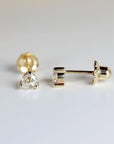 Rose Cut Diamond Earrings in 14k Gold - Melt'm Jewelry