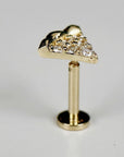 Tiny Pizza Slice Flat Back Earrings 14k Solid Gold -5 mm (SINGLE) - Melt'm Jewelry