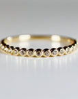 Bezel Half Eternity Stacking Ring 14k Solid Gold, Eternity Wedding Band - Melt'm Jewelry