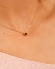 Bezel Set Swiss Blue Topaz Necklace 14k Solid Gold - Melt'm Jewelry