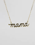14k Solid Gold Mama Necklace - Melt'm Jewelry