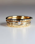 Set of 3 Gold Hammered Band Rings -Stacking Ring Set - Melt'm Jewelry