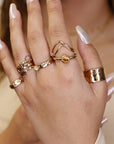 Gold Filled Wide Hammered Ring - Melt'm Jewelry