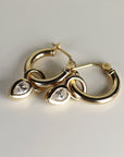 Pear Diamond Dangle Hoops Huggies - Melt'm Jewelry