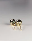 14k Gold Bezel Set Emerald Stud Earrings - Melt'm Jewelry