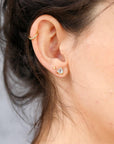 Trillion Blue Topaz Earrings 14k Gold, Gift For Her, Blue Topaz Stud Earrings - Melt'm Jewelry