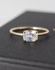 One of a Kind Rainbow Moonstone Ring, 14K Solid Gold, Faceted Cushion Cut Moonstone Ring, Unique Gemstone Ring - Melt'm Jewelry
