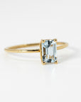 14k Gold Emerald Cut Aquamarine Ring - Melt'm Jewelry