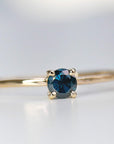 14k Gold Minimalist Blue Diamond Engagement Ring - Melt'm Jewelry