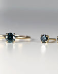 14k Gold Minimalist Blue Diamond Engagement Ring - Melt'm Jewelry
