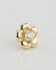 Flower Flat Back Earrings 14k Solid Gold (SINGLE OR PAIR), Cz Flower Stack Earrings - Melt'm Jewelry