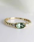 Diamond & Oval Tourmaline Engagement Ring - Melt'm Jewelry