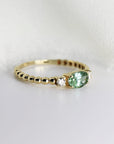 Diamond & Oval Tourmaline Engagement Ring - Melt'm Jewelry