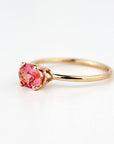 Pink Tourmaline Ring, 14K Solid Gold Oval Tourmaline Ring, October Birthstone Ring, Natural Pink Gemstone Ring - Melt'm Jewelry