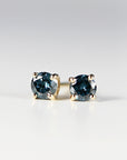 Blue Diamond Earrings 14k Gold (SINGLE or PAIR) - Melt'm Jewelry