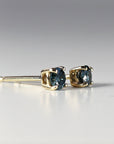 Blue Diamond Earrings 14k Gold (SINGLE or PAIR) - Melt'm Jewelry