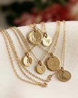 Dainty Initial Necklace Gold Filled, Hand Stamped Initial Necklace - Melt'm Jewelry