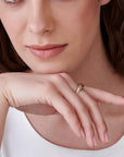 14k Solid Gold Croissant Ring, Chunky Dome Ring - Melt'm Jewelry