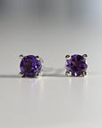 Amethyst Stud Earrings 14k Gold - Melt'm Jewelry