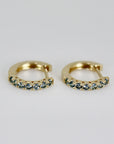 Aquamarine Huggie Hoop Earrings 14k Gold - Melt'm Jewelry