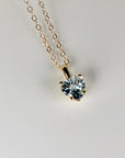 Heart Shape Aquamarine Necklace 14k Solid Gold - Melt'm Jewelry