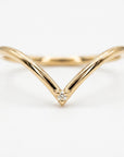 Big V Chevron Diamond Wedding Band in 14k Gold - Melt'm Jewelry