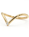 Big V Chevron Diamond Wedding Band in 14k Gold - Melt'm Jewelry