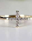 Diamond Cross Ring in 14K Gold - Melt'm Jewelry