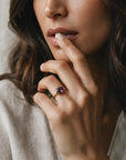 Color Change Sapphire Ring 14K Gold, East West Oval Lab Grown Sapphire Ring, Purple Sapphire Engagement Ring, Alternative Bridal Ring - Melt'm Jewelry