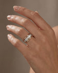 Silver, Gold and Rose Gold Set of 3 Ring with Diamond - Melt'm Jewelry