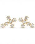Tiny Cross Diamond Earrings in 14k Gold (SINGLE OR PAIR) - Melt'm Jewelry