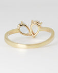 Toi et Moi Ring 14k Gold, Moonstone & Aquamarine Engagement Ring, You and Me Ring - Melt'm Jewelry