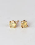 Round Cut Opal Stud Earrings 14k Gold - Melt'm Jewelry