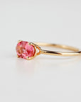 Pink Tourmaline Ring, 14K Solid Gold Oval Tourmaline Ring, October Birthstone Ring, Natural Pink Gemstone Ring - Melt'm Jewelry