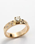 14k Gold Flush Set Diamond Wedding Band, Diamond Gypsy Ring - Melt'm Jewelry