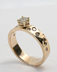14k Gold Flush Set Diamond Wedding Band, Diamond Gypsy Ring - Melt'm Jewelry