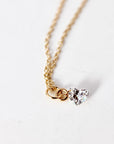 Lab Grown Heart Diamond Necklace, 14K Gold Floating Diamond Pendant, Drilled Heart Shaped Diamond Necklace, Solitaire Gift for Her