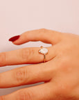 Pear Cut Australian Opal Engagement Ring 14k Solid Gold - Melt'm Jewelry