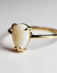 Pear Cut Australian Opal Engagement Ring 14k Solid Gold - Melt'm Jewelry