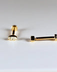 Marquise Diamond Labret Earrings 14k Solid Gold - Melt'm Jewelry