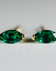 Genuine Marquise Emerald Earrings 14k Gold - Melt'm Jewelry
