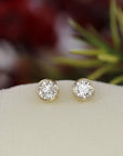 0.50 Ct Natural Diamond Bezel Set Stud Earrings in 14K Gold (SINGLE or PAIR) - Melt'm Jewelry