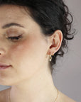Pear Diamond Dangle Hoops Huggies - Melt'm Jewelry